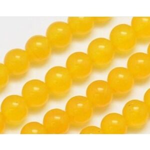 6MM‎ Golden Yellow Jade Beads-ONE Gemstone Bead Strand-Jewelry Making Crafts NWT